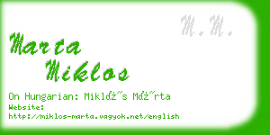 marta miklos business card