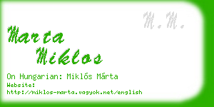 marta miklos business card